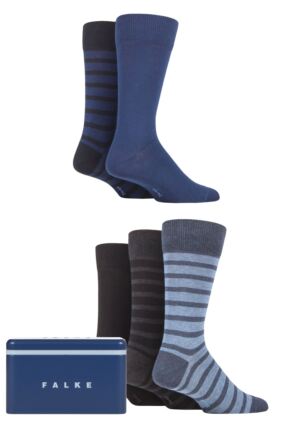 Mens 5 Pair Falke Gift Boxed Cotton Socks