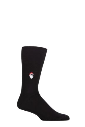 Mens 1 Pair Falke Airport Santa Clause Embroidered Wool Cotton Socks