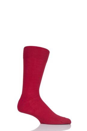 Mens 1 Pair Falke Cool 24/7 Cotton Socks Scarlet 41-42