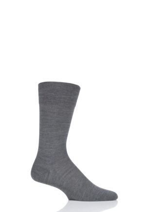 Mens 1 Pair Falke Sensitive Berlin Virgin Wool Left and Right Socks With Comfort Cuff