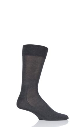 Mens 1 Pair Falke Sensitive Malaga with Pressure Free Top Socks Anthracite 11.5-14 Mens