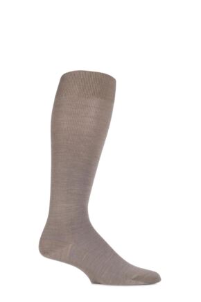 Mens 1 Pair Falke Merino Wool Energizing Knee High Socks Nutmeg Melange 39-40