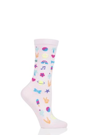 Ladies 1 Pair Burlington Festival Fun Cotton Socks