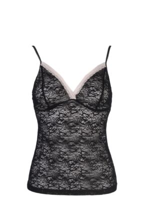 Ladies 1 Pair Kinky Knickers Nottingham Lace Strappy Cami Top In 4 Colours
