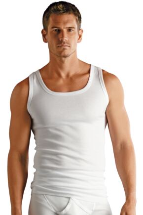 Mens 3 Pair Jockey Classic 100% Cotton White Vests