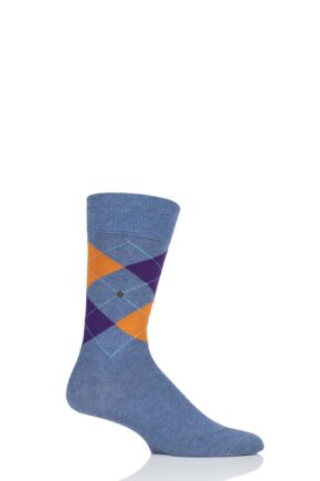 Mens 1 Pair Burlington King Argyle Cotton Socks