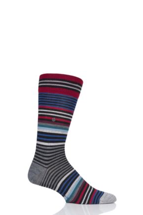 Mens 1 Pair Burlington Stripe Wool Socks