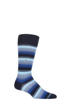 Mens 1 Pair Burlington Organic Cotton Striped Socks