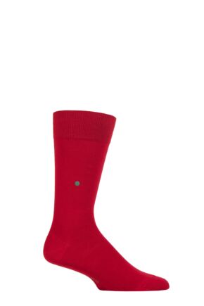 Mens 1 Pair Burlington Lord Plain Cotton Socks Cranberry 6.5-11 Mens