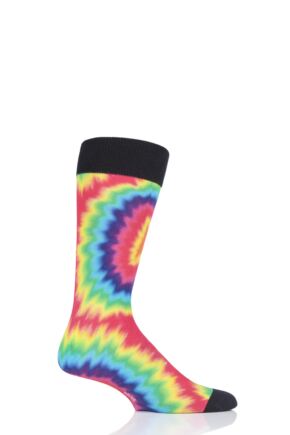 Mens 1 Pair Burlington Hippie Guy Tie Dye Cotton Socks