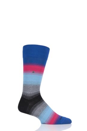 Mens 1 Pair Burlington Ombre Stripe Cotton Socks