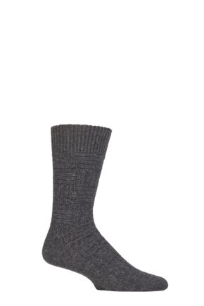 Mens 1 Pair Burlington Structured Wool and Cotton Boot Socks