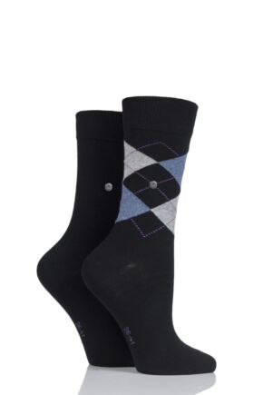  Burlington Everyday Mix Plain and Argyle Cotton Socks