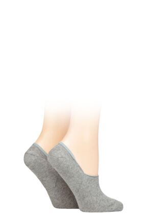 Ladies 2 Pair Burlington Everyday Anti-Slip Heel Invisible Shoe Liners Grey 39-40