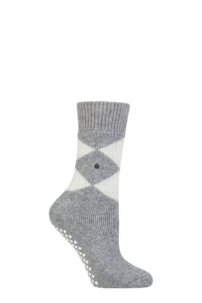 Ladies 1 Pair Burlington Cosy Argyle Wool Slipper Socks