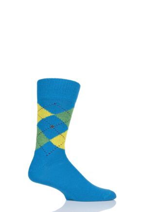 Mens 1 Pair Burlington Preston Extra Soft Feeling Argyle Socks