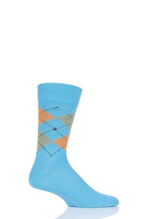 Mens 1 Pair Burlington Preston Extra Soft Feeling Argyle Socks