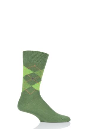 Mens 1 Pair Burlington Preston Extra Soft Feeling Argyle Socks