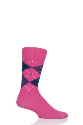 Mens 1 Pair Burlington Preston Extra Soft Feeling Argyle Socks