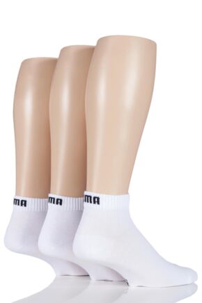 Mens and Ladies 3 Pair Puma Training Quarter Socks