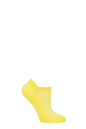 Ladies 1 Pair Burlington Athleisure Trainer Socks Yellow 2.5-5 Ladies