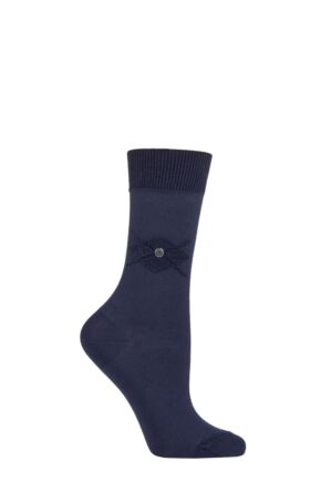 Ladies 1 Pair Burlington Frottee Plush Argyle Cotton Socks