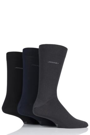 Mens 3 Pair Jockey Plain Business Cotton Socks