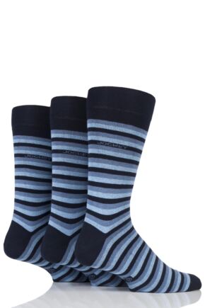 Mens 3 Pair Jockey Casual Stripe Cotton Socks