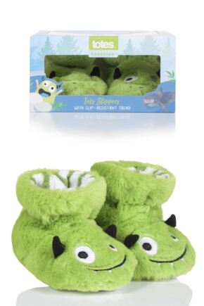 Boys 1 Pair Totes Animal Padders Slipper Socks