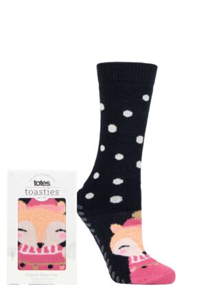 Ladies 1 Pair Totes Original Novelty Slipper Socks with Grip