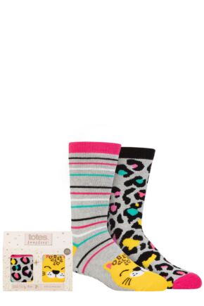 Girls 2 Pair Totes Originals Novelty Slipper Socks