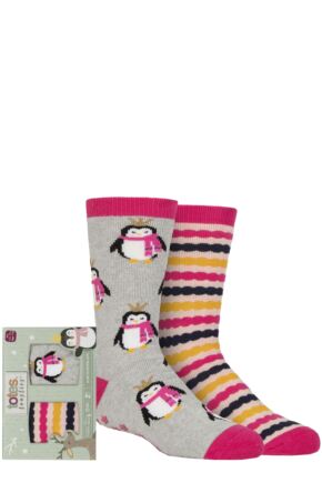 Girls 2 Pair Totes Originals Novelty Slipper Socks