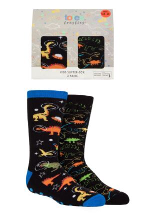 Boys 2 Pair Totes Originals Novelty Slipper Socks
