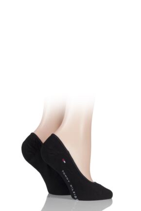 Ladies 2 Pair Tommy Hilfiger Plain Cotton Invisible Footie Socks