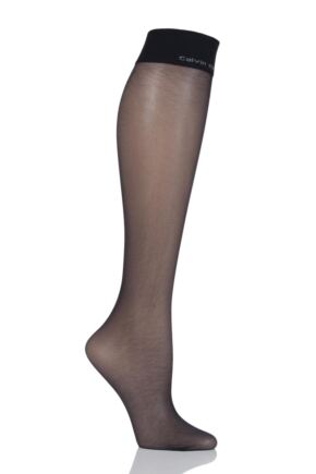 Ladies 1 Pair Calvin Klein Sheer Essentials 15 Denier Knee Highs