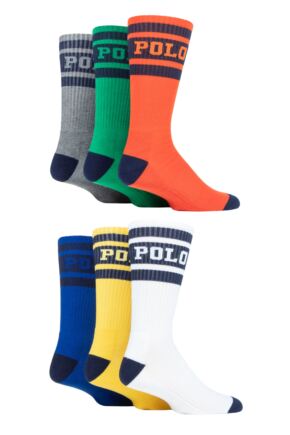 Mens 6 Pack Ralph Lauren Classic Sport Cushioned Socks