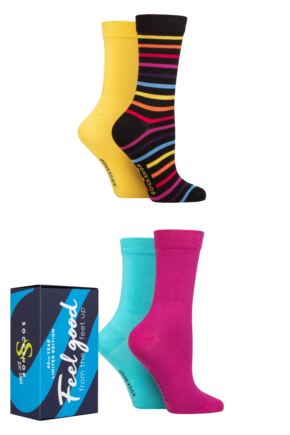 Mens and Ladies 4 Pack SOCKSHOP 40th Year Limited Edition Bamboo Gift Boxed Socks