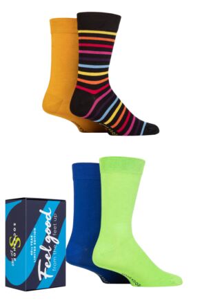 Mens and Ladies 4 Pack SOCKSHOP 40th Year Limited Edition Bamboo Gift Boxed Socks Multi Mens 7-11 Mens