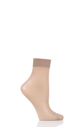Women's 1 Pair Falke Seidenglatt 15 Denier Transparent Shining Ankle Highs