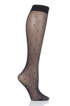 Ladies 1 Pair Falke Dots Knee High Socks