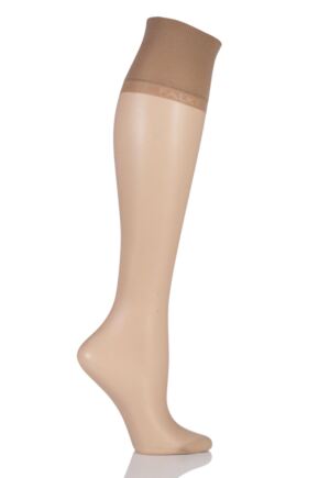 Ladies 1 Pair Falke Pure Matt 20 Knee Highs With Sensitive Top