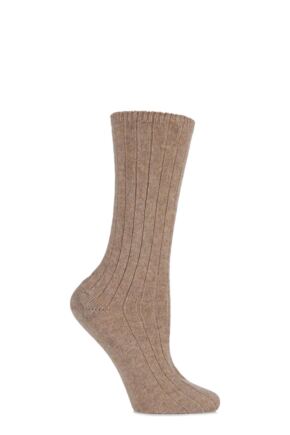 Ladies 1 Pair SockShop of London 100% Cashmere Bed Socks with Smooth Toe Seams