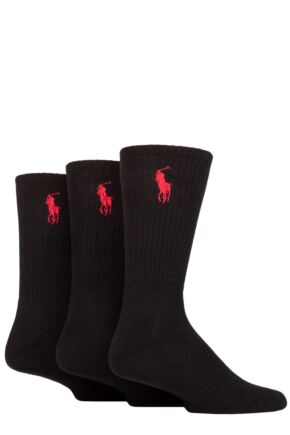 Mens 3 Pair Ralph Lauren Classic Cotton Sport Socks