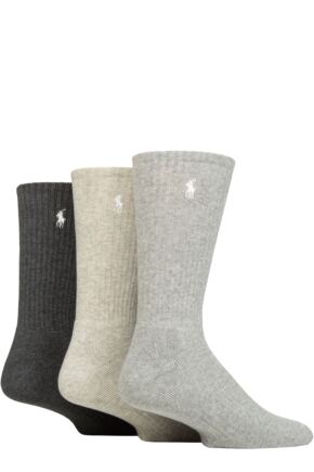 Mens 3 Pair Ralph Lauren Classic Cotton Sport Socks