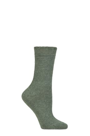 Ladies 1 Pair Falke Monument Wool and Organic Cotton Socks Pine Melange 2.5-5 Ladies