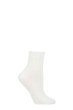 Ladies 1 Pair Falke Ribbed Wool Bed Socks