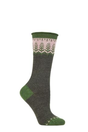 Ladies 1 Pair Falke Pine Grove Wool Socks