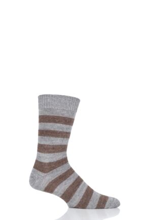 Mens and Ladies 1 Pair SOCKSHOP of London Striped Alpaca Everyday Socks