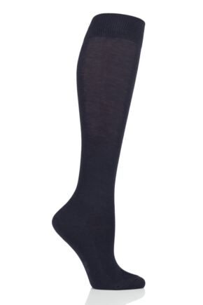 Ladies 1 Pair Falke Family Everyday Cotton Knee High Socks