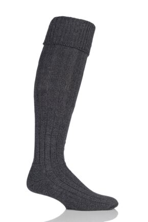 Mens 1 Pair Glenmuir Birkdale Cotton Cushioned Knee High Golf Socks Charcoal 7-11